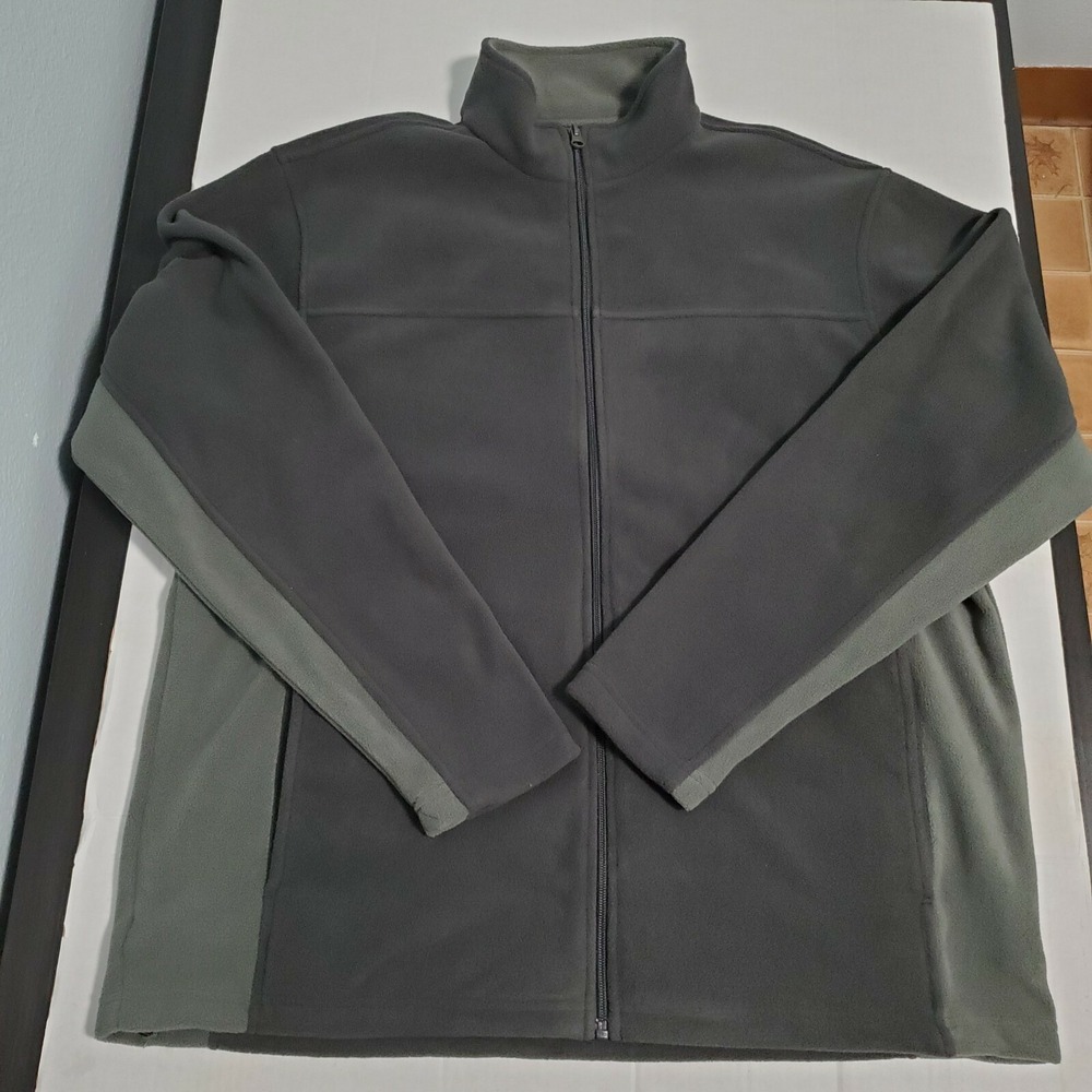 Bass Pro Shops Mens Full Zip Fleece Jacket Asphalt Gray Colorblock BPSF20-6600 L